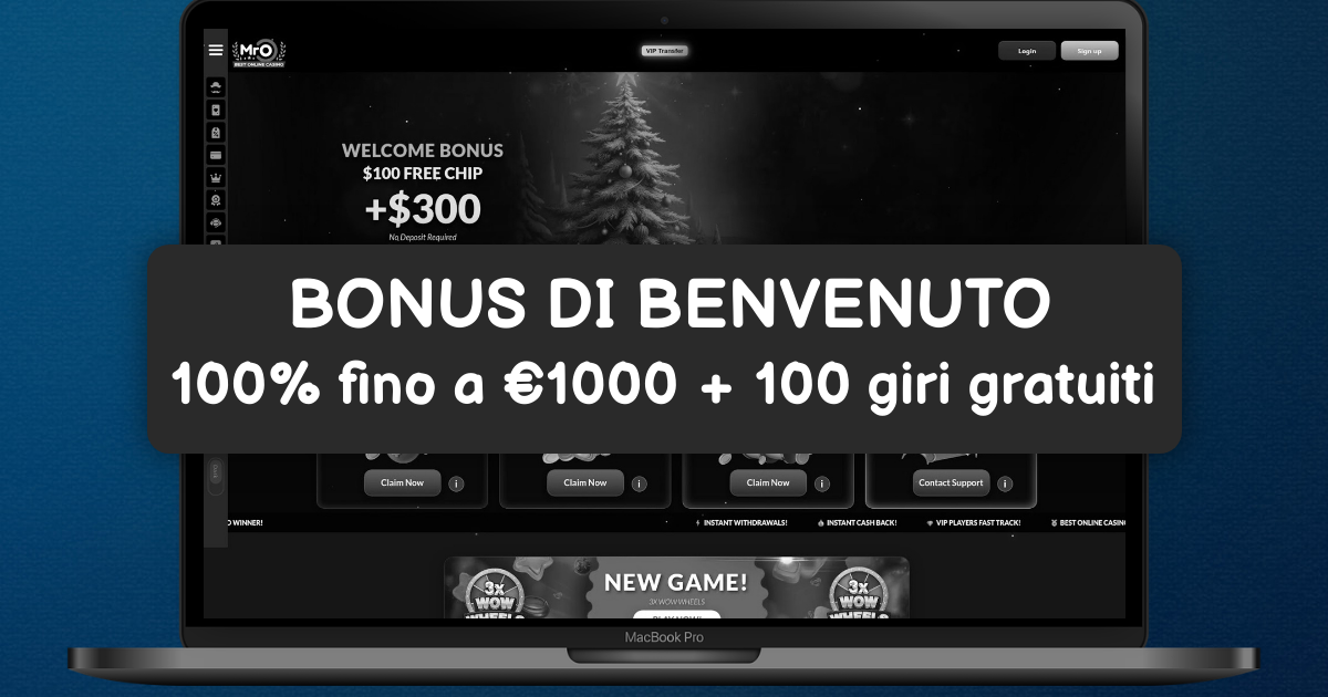 Mr. O Casino welcome bonus